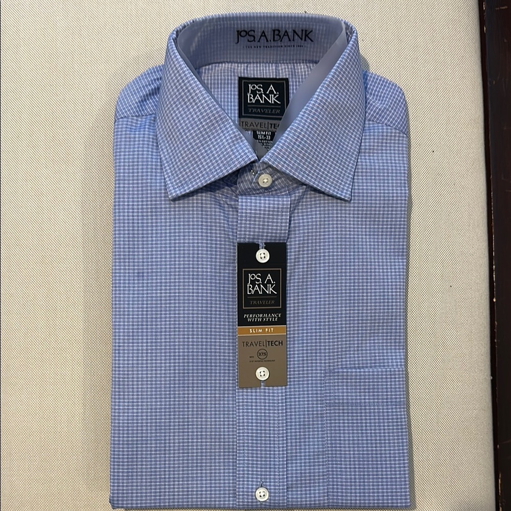 4 Jos. A. Banks Blue and White Dress Shirts NWT - Picture 5 of 5